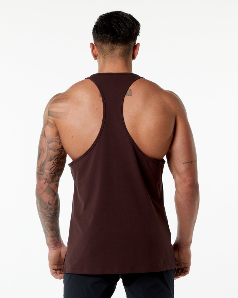 Alphalete Emblem Stringer Uomo Canotta Bordeaux | 52DTLNKVH