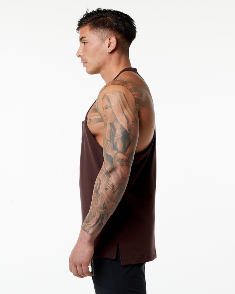 Alphalete Emblem Stringer Uomo Canotta Bordeaux | 52DTLNKVH