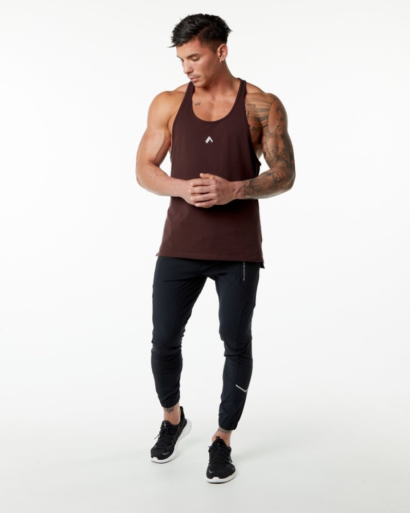 Alphalete Emblem Stringer Uomo Canotta Bordeaux | 52DTLNKVH