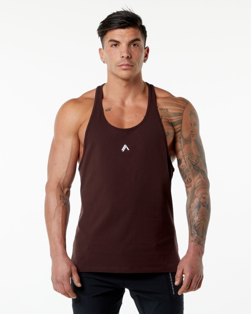 Alphalete Emblem Stringer Uomo Canotta Bordeaux | 52DTLNKVH