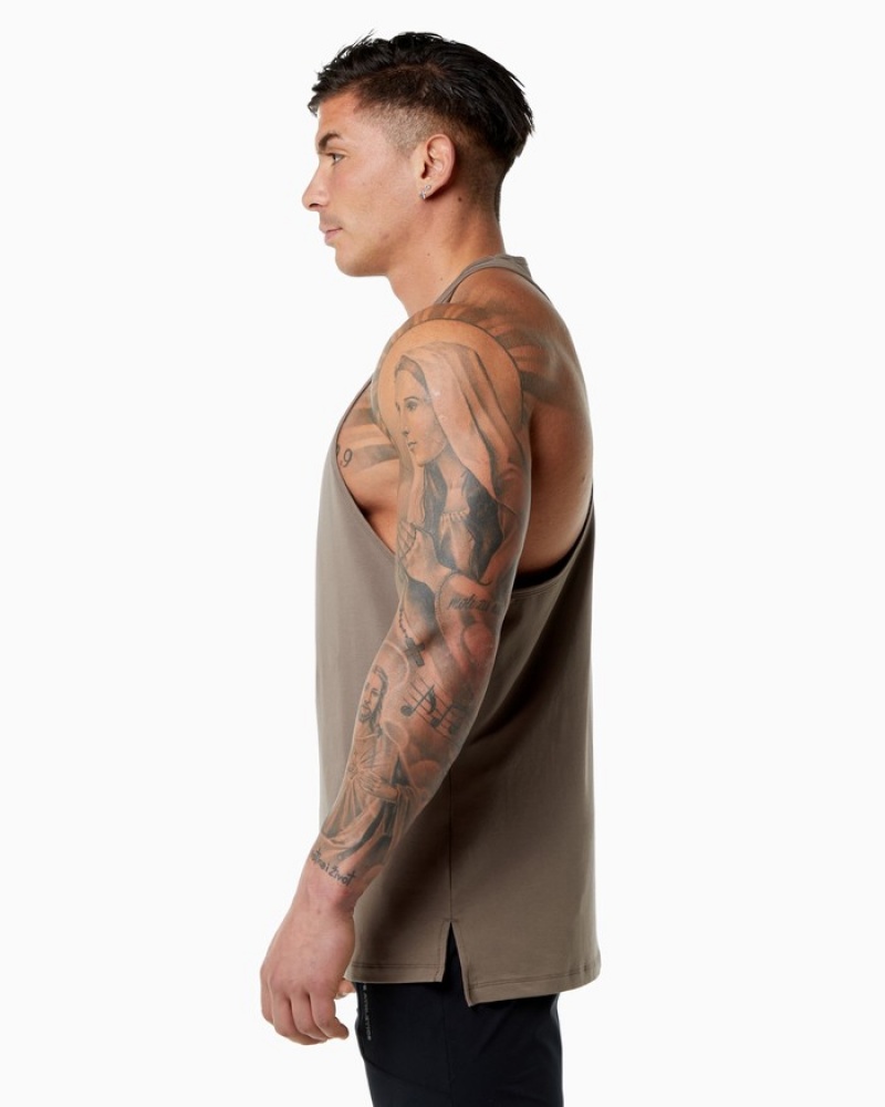 Alphalete Emblem Stringer Uomo Canotta Beige | 95LFCARSO