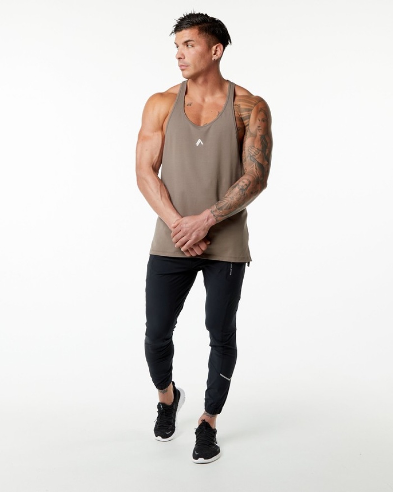 Alphalete Emblem Stringer Uomo Canotta Beige | 95LFCARSO