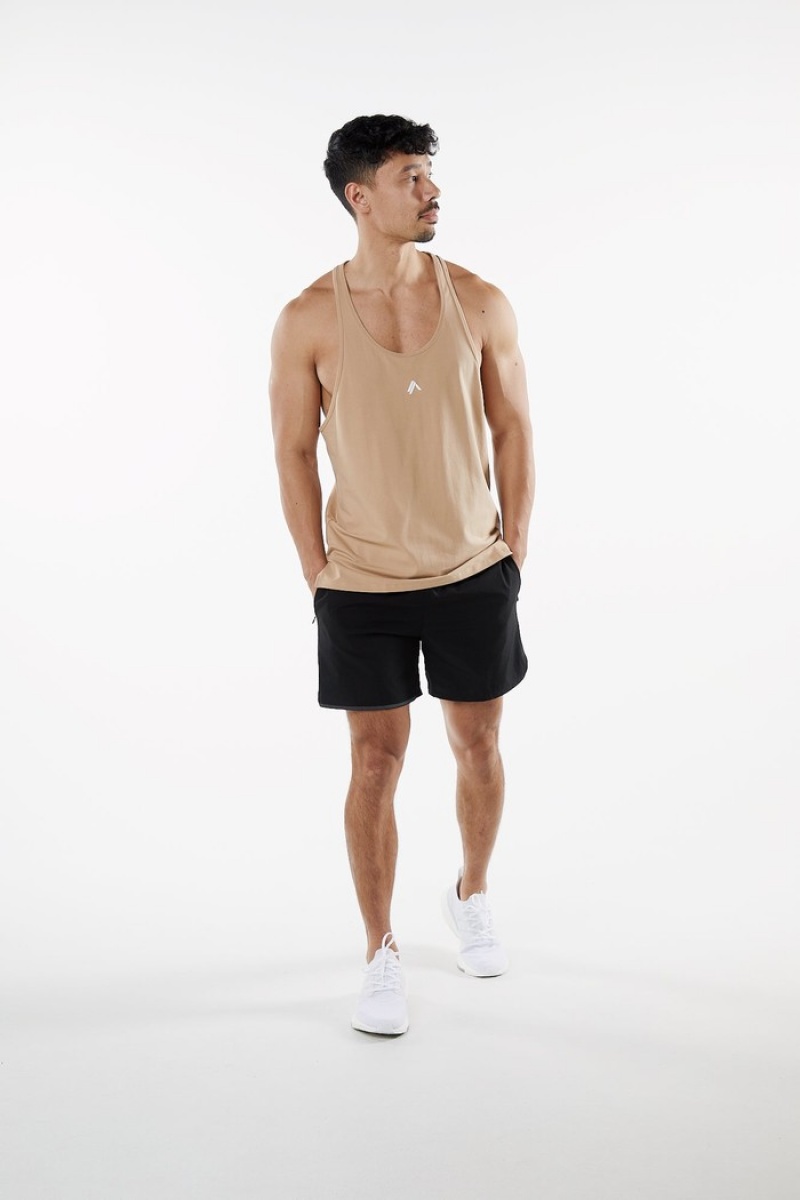 Alphalete Emblem Stringer Uomo Canotta Grigie Marroni | 49ASCZOBG