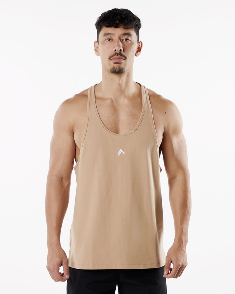 Alphalete Emblem Stringer Uomo Canotta Grigie Marroni | 49ASCZOBG