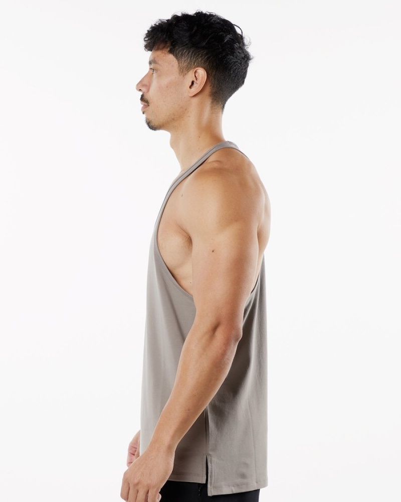 Alphalete Emblem Stringer Uomo Canotta Grigie | 78JVRPFKA