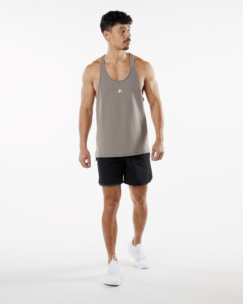 Alphalete Emblem Stringer Uomo Canotta Grigie | 78JVRPFKA
