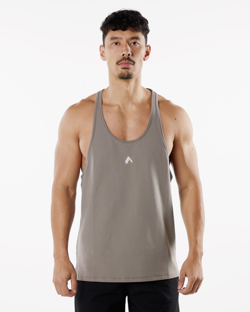 Alphalete Emblem Stringer Uomo Canotta Grigie | 78JVRPFKA