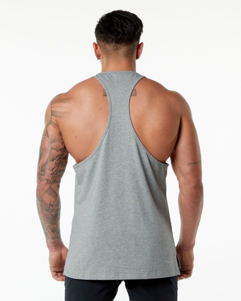 Alphalete Emblem Stringer Uomo Canotta Grigie | 03BJOLZTP