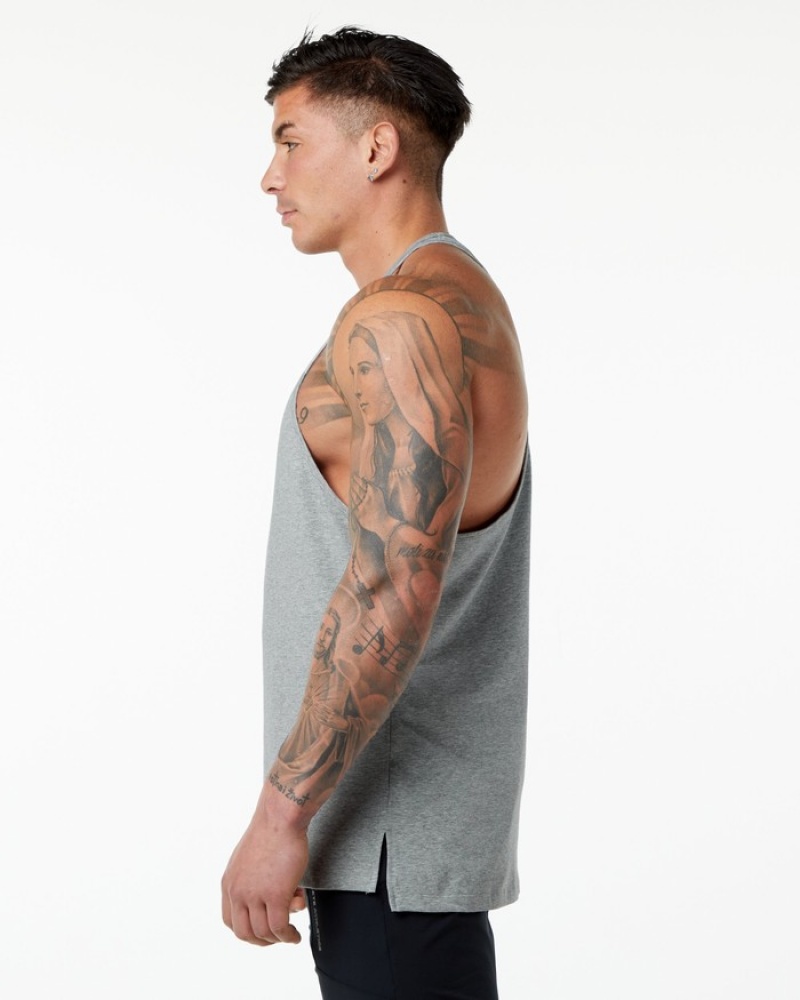 Alphalete Emblem Stringer Uomo Canotta Grigie | 03BJOLZTP