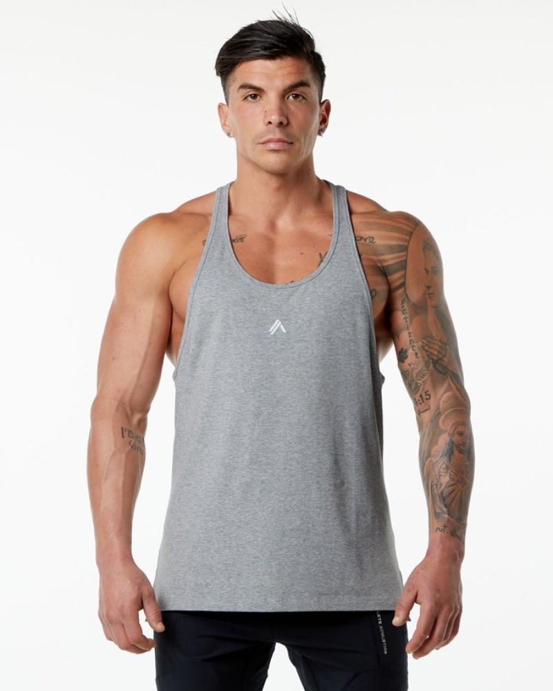 Alphalete Emblem Stringer Uomo Canotta Grigie | 03BJOLZTP