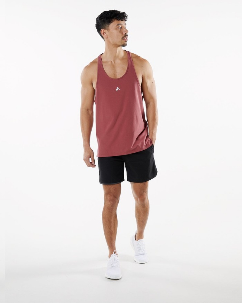 Alphalete Emblem Stringer Uomo Canotta Rosse | 62VQIWDCH