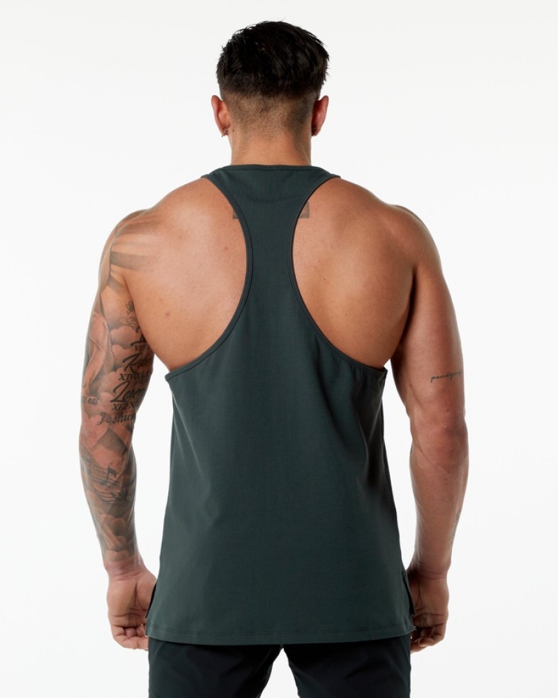 Alphalete Emblem Stringer Uomo Canotta Verdi | 21XPOIYCR