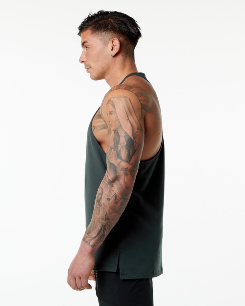 Alphalete Emblem Stringer Uomo Canotta Verdi | 21XPOIYCR
