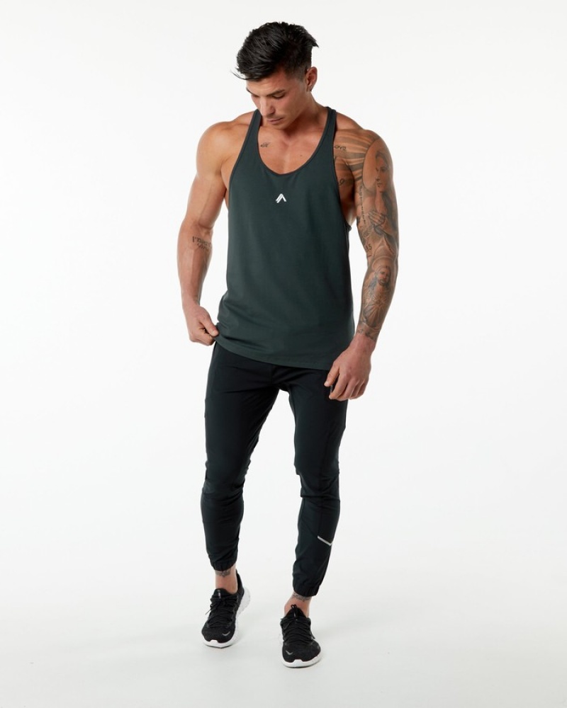 Alphalete Emblem Stringer Uomo Canotta Verdi | 21XPOIYCR