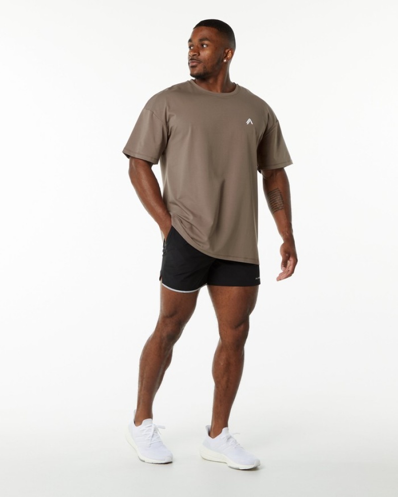 Alphalete Emblem Uomo Camicie Beige | 16UWHTZSE