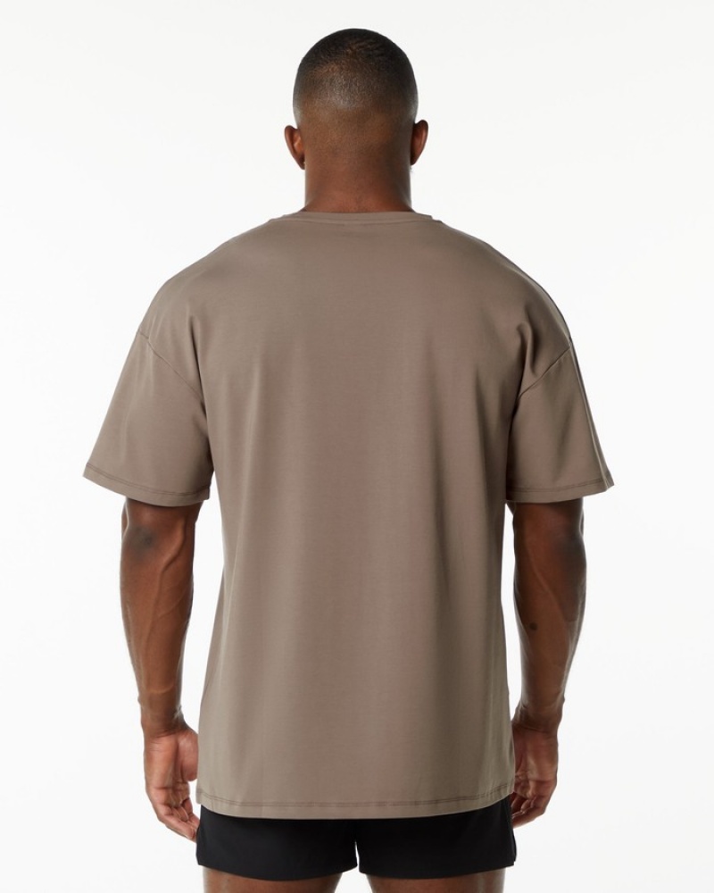 Alphalete Emblem Uomo Camicie Beige | 16UWHTZSE