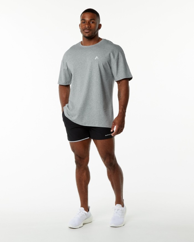 Alphalete Emblem Uomo Camicie Grigie | 86BORUCPX