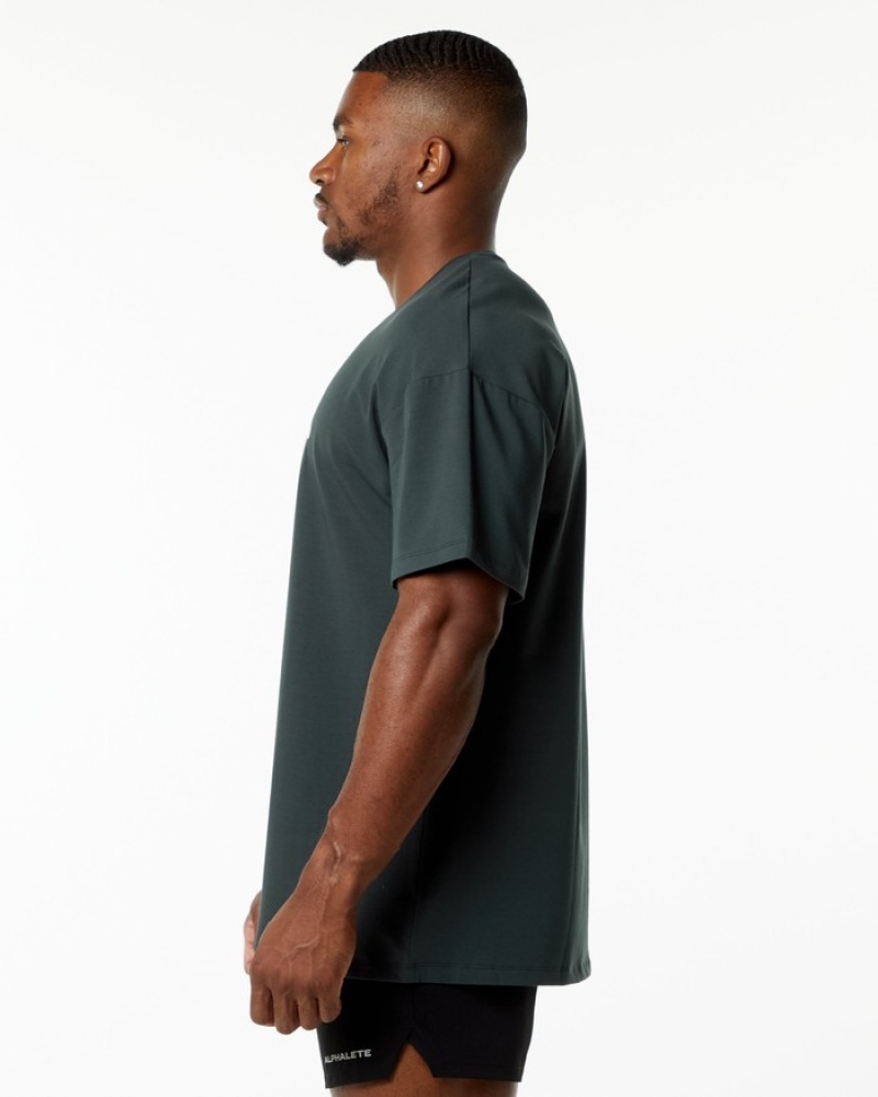 Alphalete Emblem Uomo Camicie Verdi | 65GNPCBOA