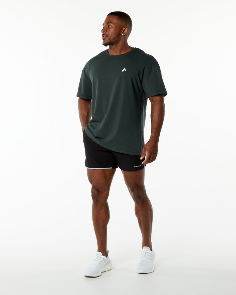 Alphalete Emblem Uomo Camicie Verdi | 65GNPCBOA