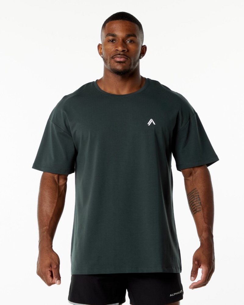Alphalete Emblem Uomo Camicie Verdi | 65GNPCBOA