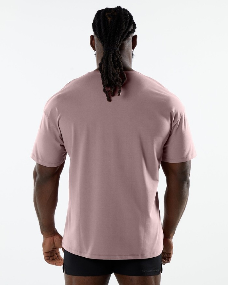 Alphalete Emblem Uomo Camicie Viola | 76BXJKAEM