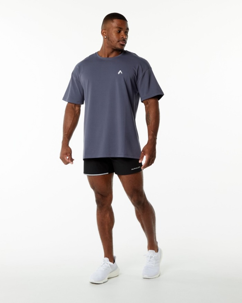 Alphalete Emblem Uomo Camicie Viola | 93QEIRZMC