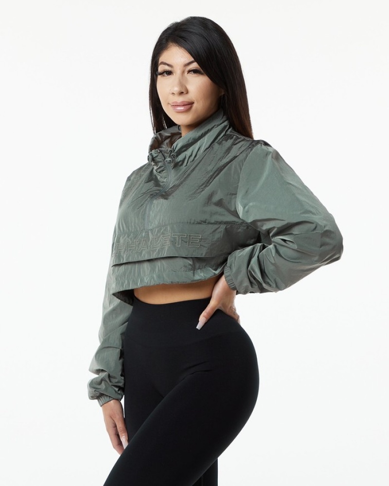 Alphalete Endure Crop Donna Giacche Grigie | 65AZPNGIC