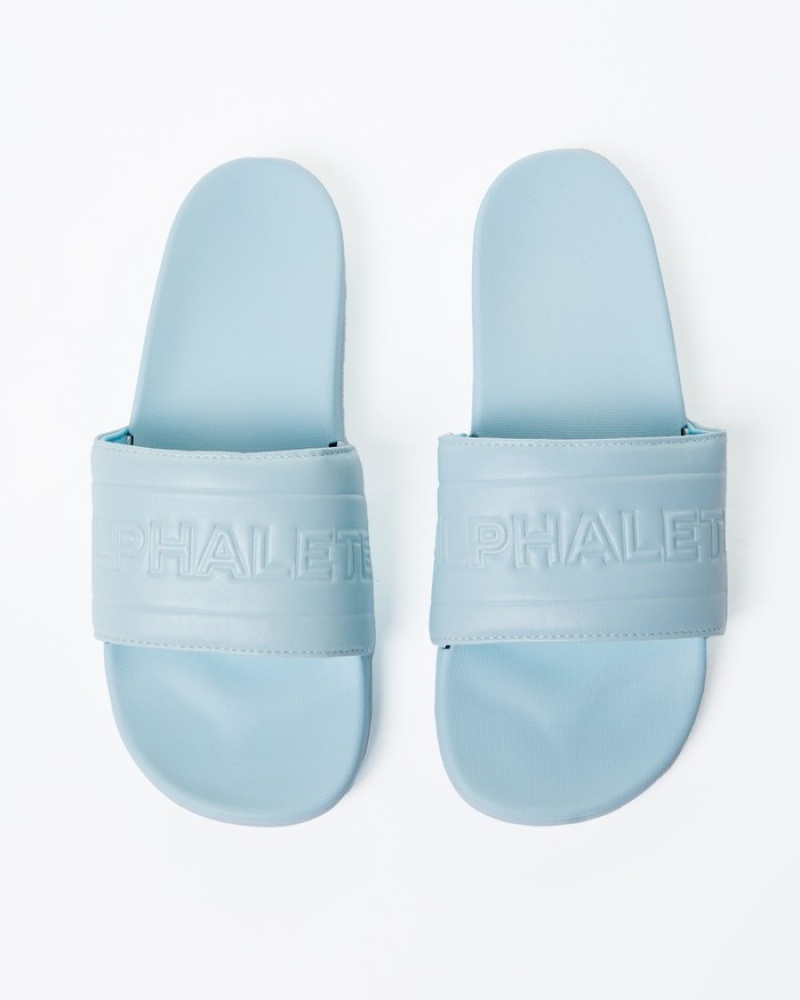 Alphalete Essential Core Uomo Ciabatte Blu Chiaro | 93VRSYWLZ