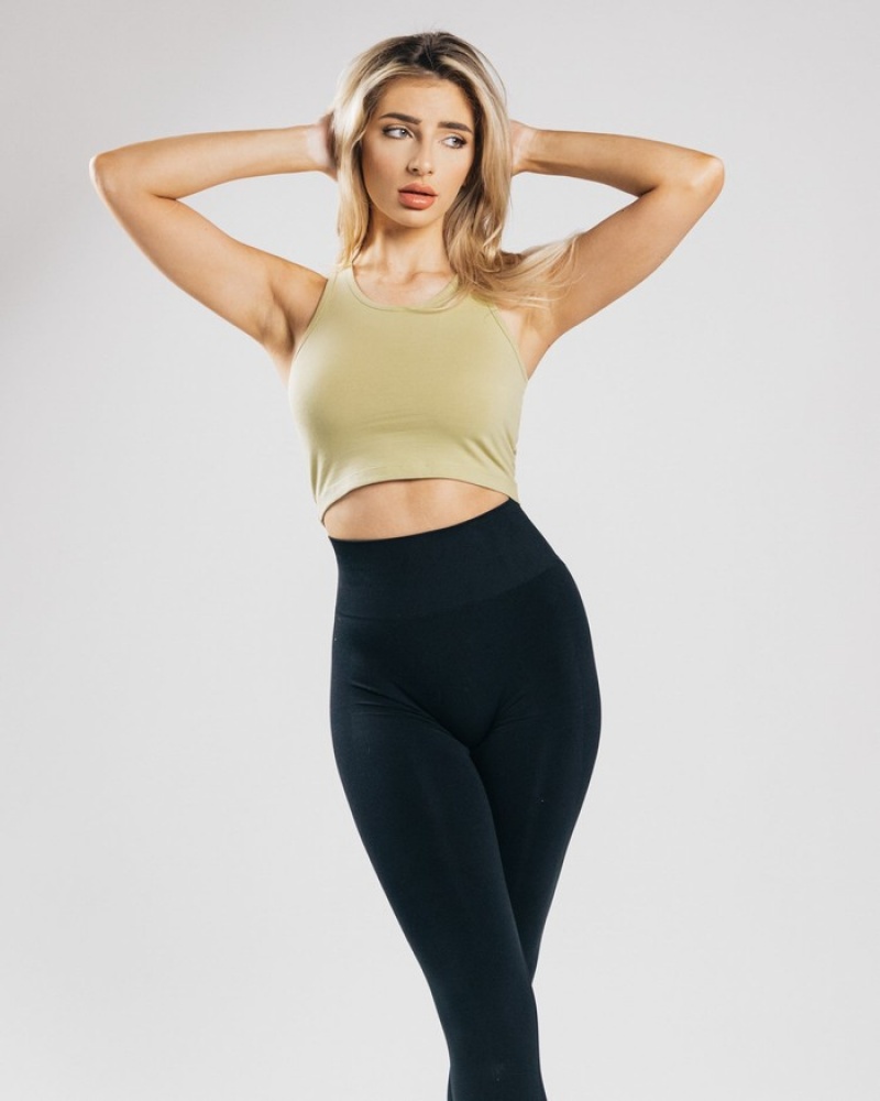 Alphalete Essential Crop Donna Canotta Verde Oliva Chiaro | 42MJPEWAI