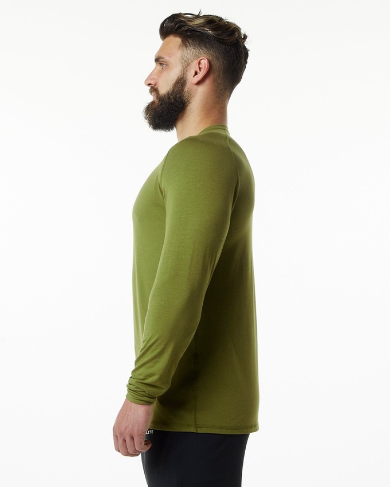 Alphalete Evo Epaulette Uomo Camicie Verdi | 90TLKPWBI