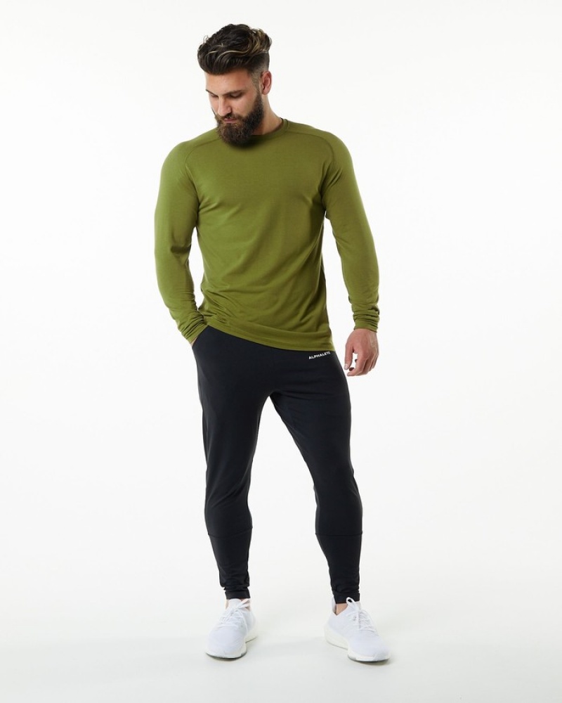Alphalete Evo Epaulette Uomo Camicie Verdi | 90TLKPWBI