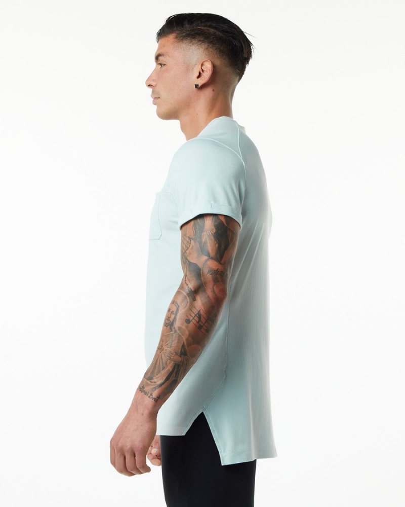 Alphalete Evo Pocket Uomo Camicie Blu | 28CTDNFVI