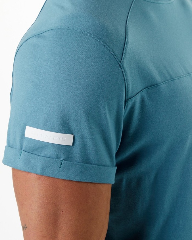 Alphalete Evo Pocket Uomo Camicie Blu | 61YZMBELD