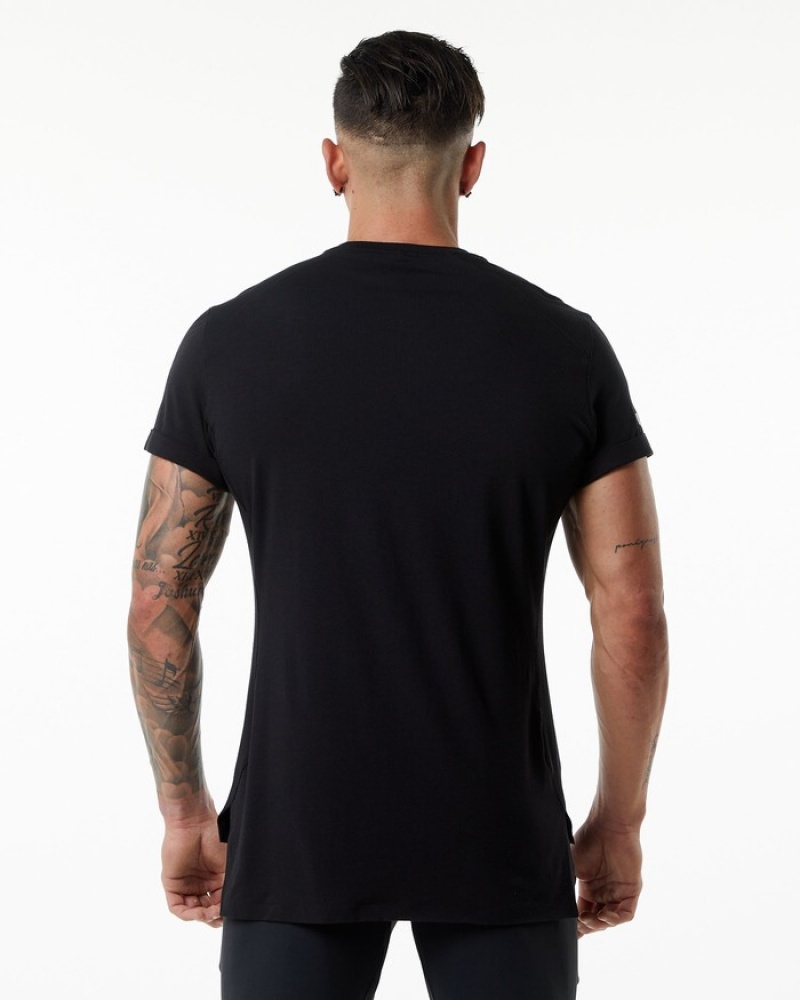Alphalete Evo Pocket Uomo Camicie Nere | 06SUNQTBE