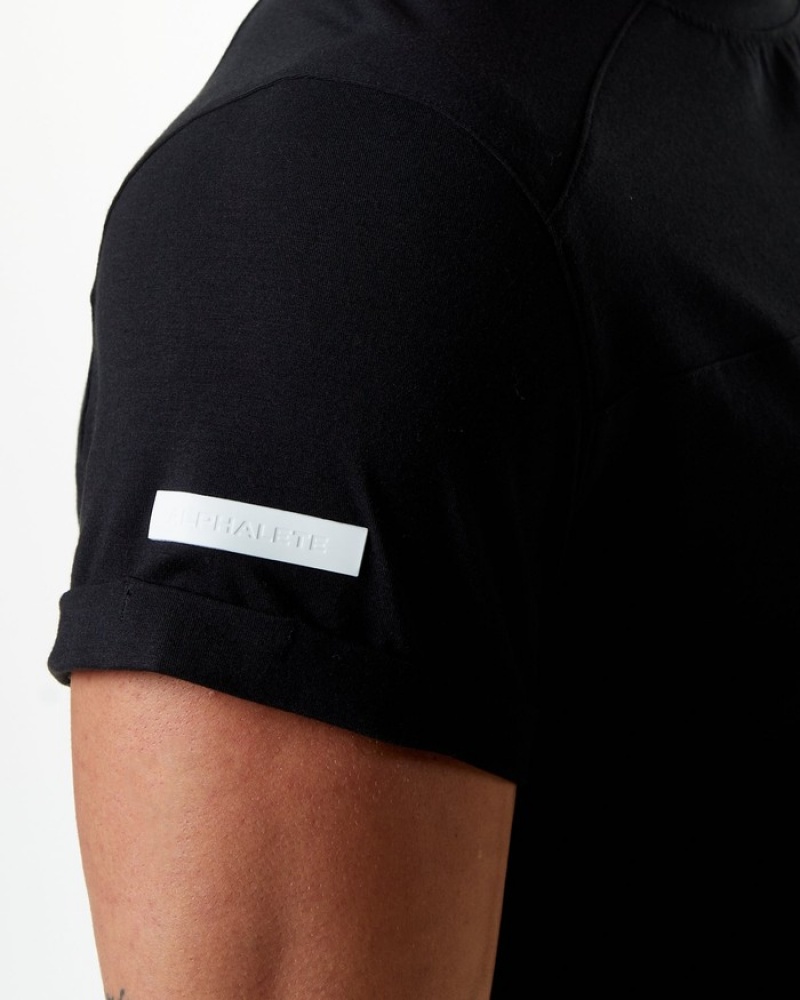 Alphalete Evo Pocket Uomo Camicie Nere | 06SUNQTBE