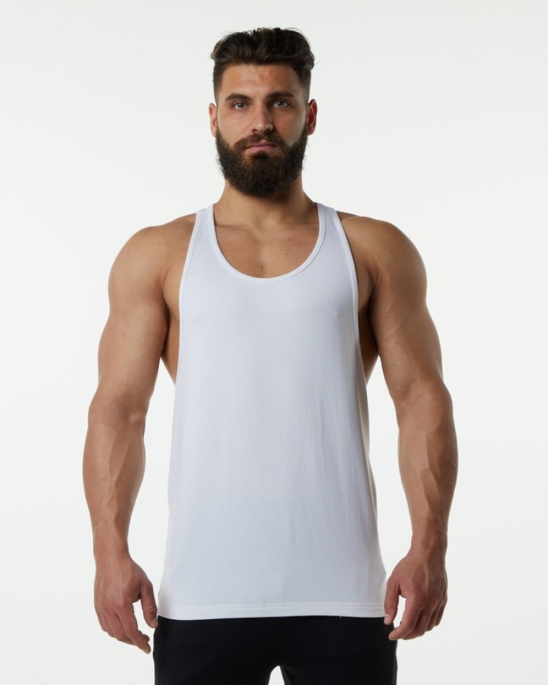 Alphalete Evo Stringer Uomo Canotta Bianche | 74LIPVKXT