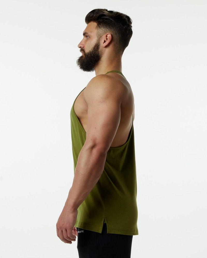 Alphalete Evo Stringer Uomo Canotta Verdi | 09MVACWQN