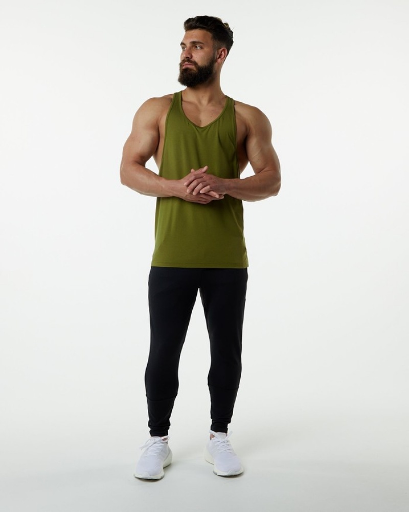 Alphalete Evo Stringer Uomo Canotta Verdi | 09MVACWQN