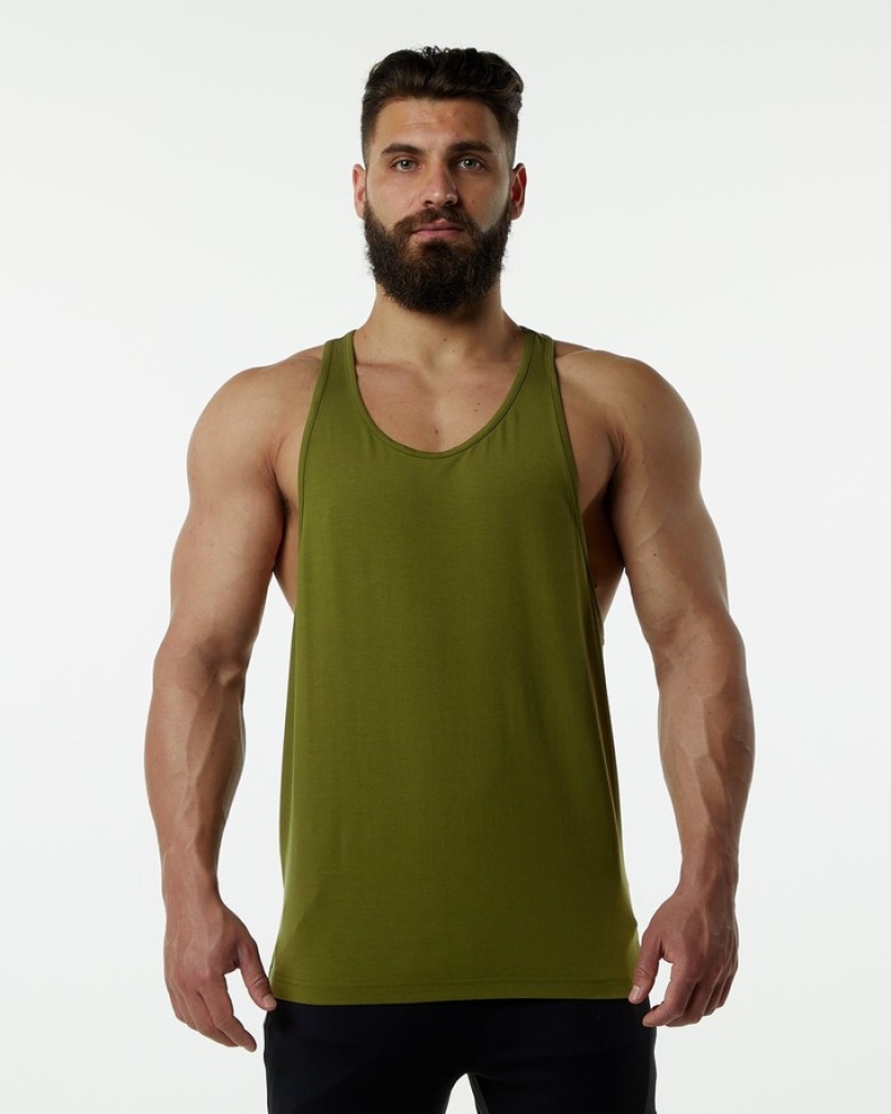 Alphalete Evo Stringer Uomo Canotta Verdi | 09MVACWQN