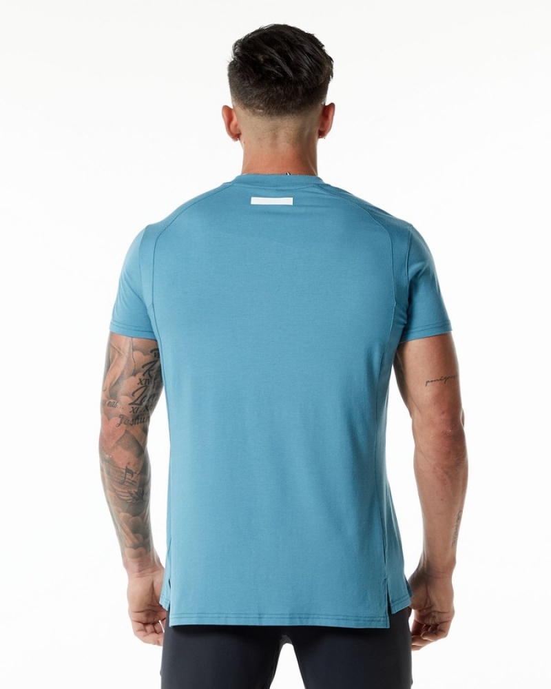 Alphalete Evo Uomo Camicie Blu | 50FNKLZTH
