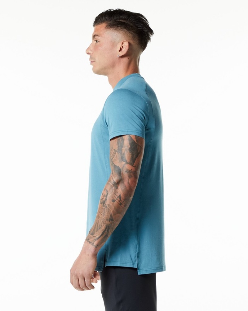 Alphalete Evo Uomo Camicie Blu | 50FNKLZTH