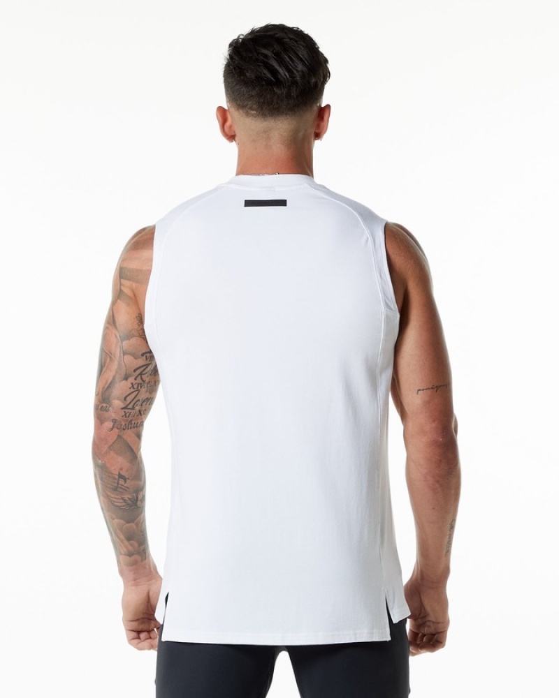 Alphalete Evo Uomo Canotta Bianche | 48RHCJAUB