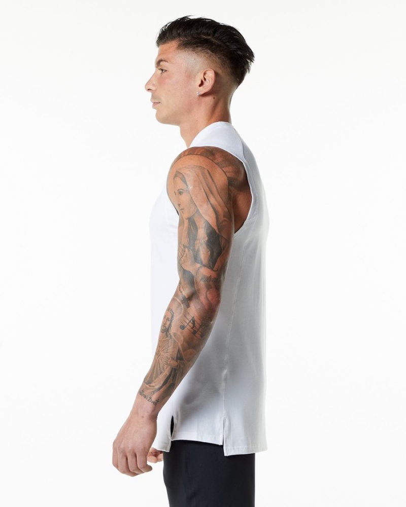 Alphalete Evo Uomo Canotta Bianche | 48RHCJAUB