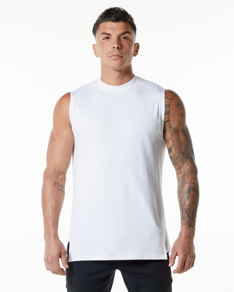 Alphalete Evo Uomo Canotta Bianche | 48RHCJAUB