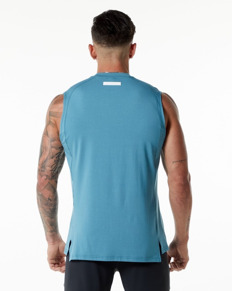 Alphalete Evo Uomo Canotta Blu | 56DGHQVXR