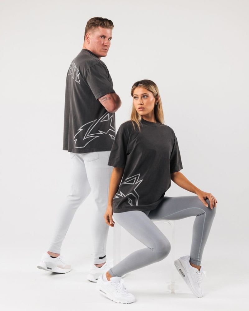 Alphalete Giant Wolf Head Donna Camicie Nere | 41KOZSNTL