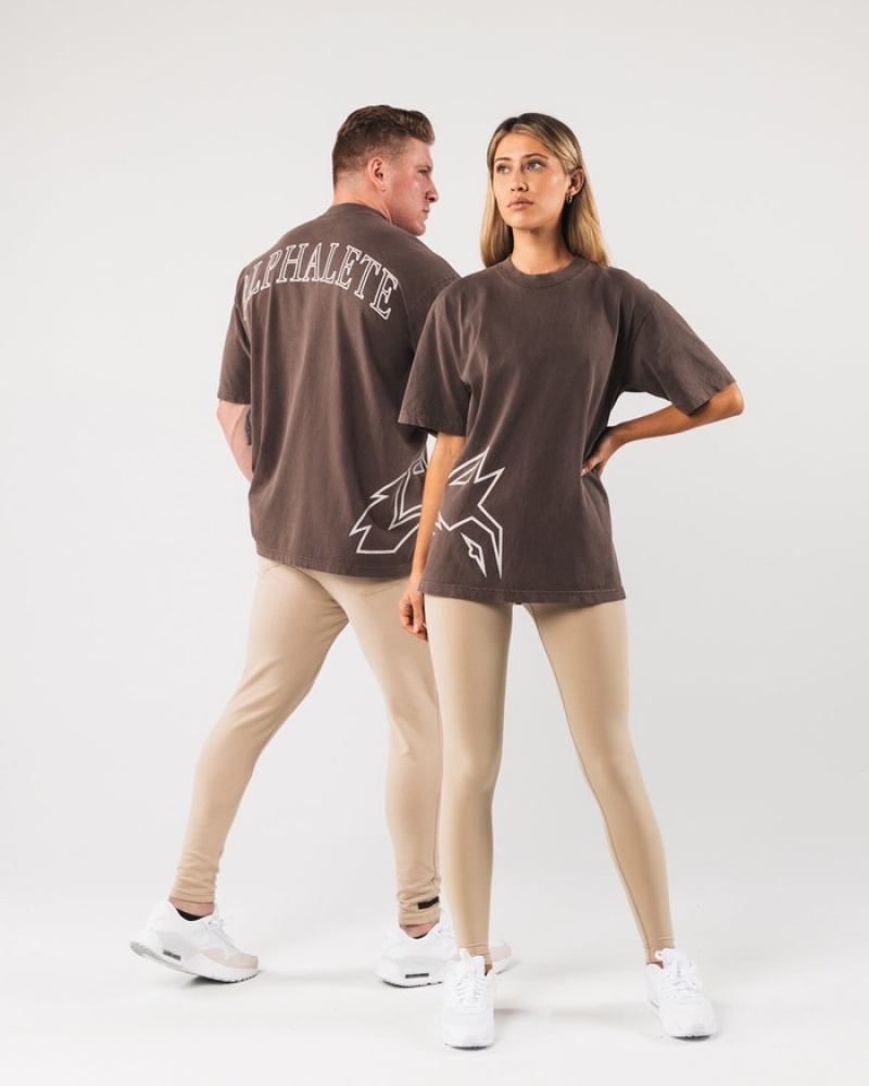 Alphalete Giant Wolf Head Donna Camicie Grigie | 48DLYAJMQ