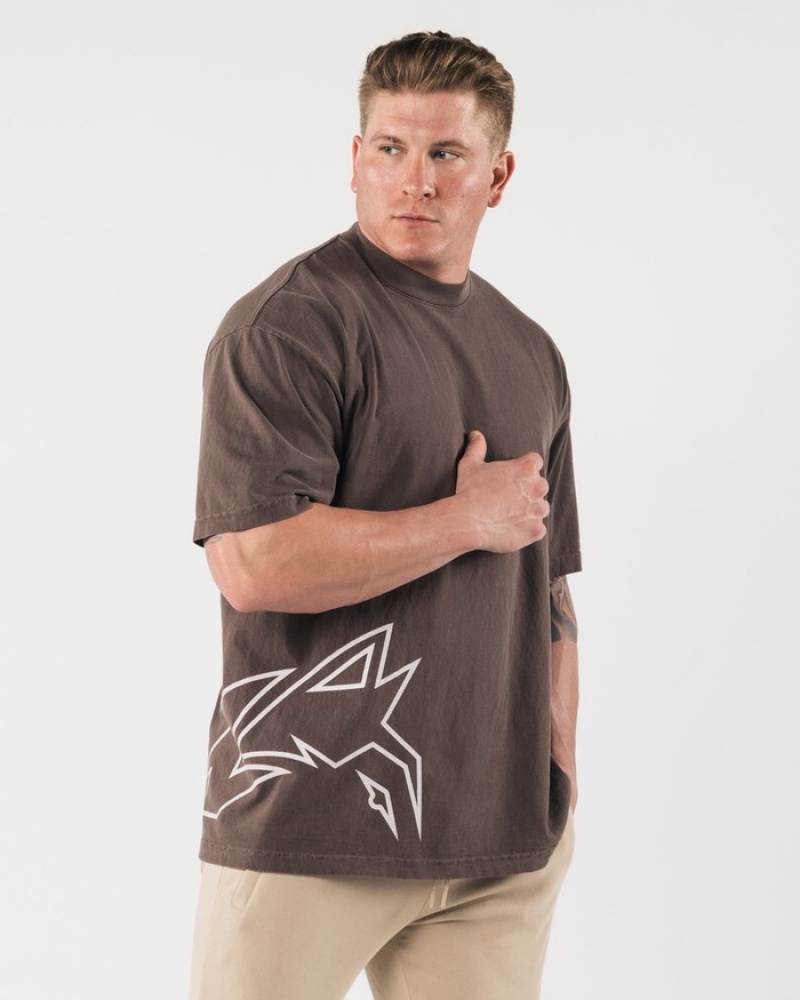 Alphalete Giant Wolf Head Uomo Camicie Grigie | 90SYCGAPI