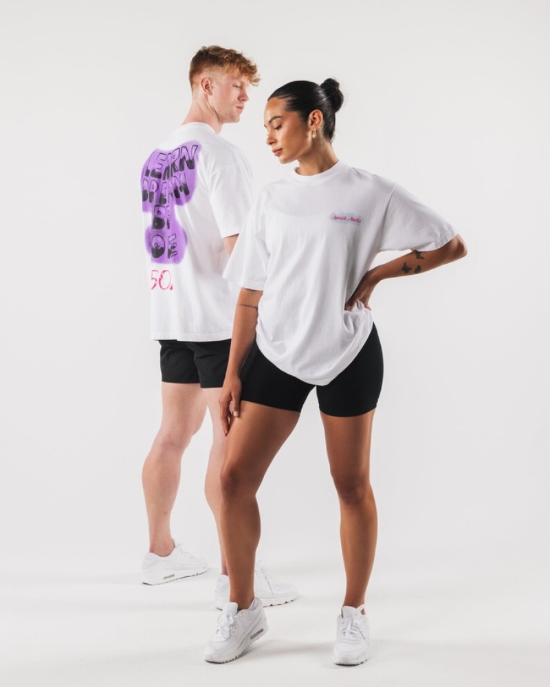 Alphalete Graffiti Donna Camicie Bianche | 04DKFCAME