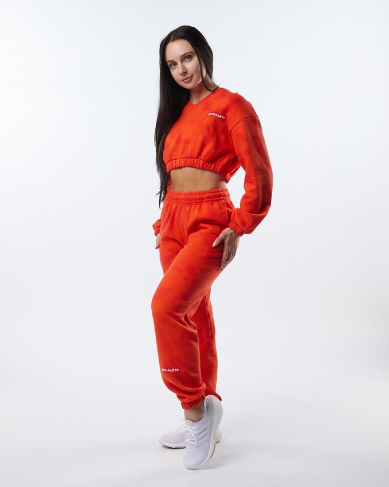 Alphalete HCTS Donna Pantaloni Jogger Rosse | 91IWNTAHQ